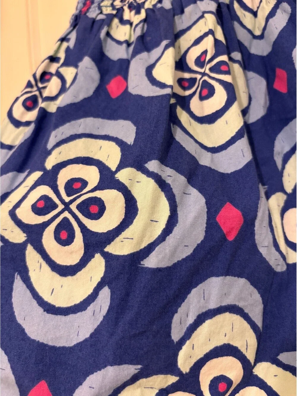 Gymboree Girls Smocked Floral Cotton Sundress Navy 18-24 Months